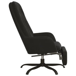 Πολυθρόνα Relax με Υποπόδιο Μαύρη Βελούδινη