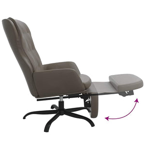 Πολυθρόνα Relax με Υποπόδιο Ανθρακί από Συνθετικό Δέρμα - Pakobazaar