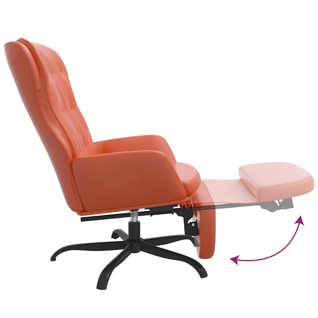 Πολυθρόνα Relax Κόκκινη από Συνθετικό Δέρμα με ένα Υποπόδιο