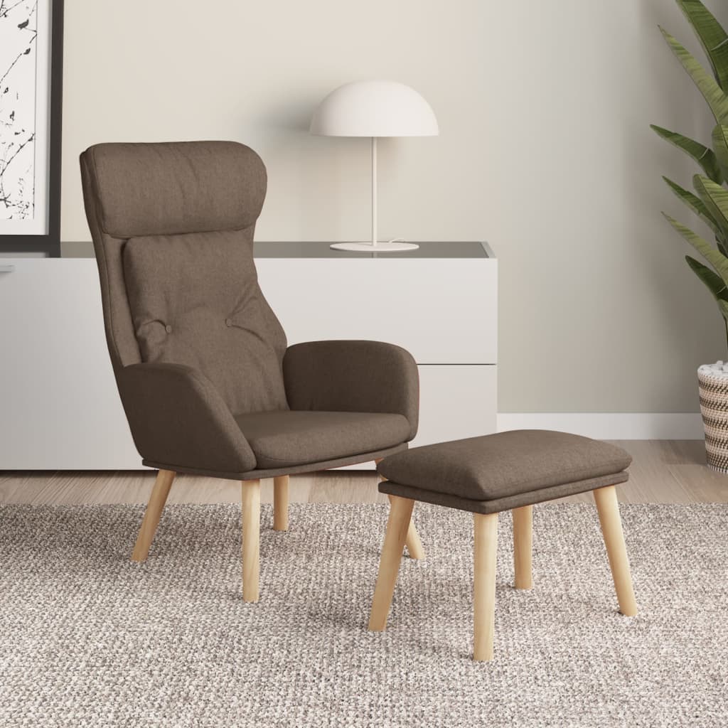 Πολυθρόνα Relax Taupe Υφασμάτινη με Υποπόδιο