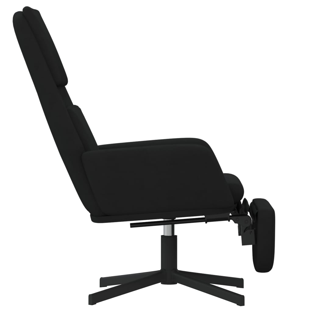 Πολυθρόνα Relax με Υποπόδιο Μαύρη Βελούδινη