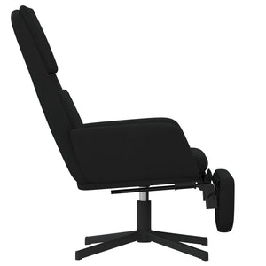 Πολυθρόνα Relax με Υποπόδιο Μαύρη Βελούδινη