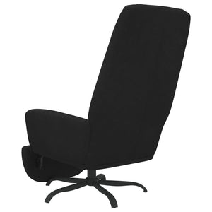 Πολυθρόνα Relax με Υποπόδιο Μαύρη Βελούδινη
