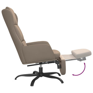 Πολυθρόνα Relax Taupe από Ύφασμα Μικροϊνών με Υποπόδιο - Pakobazaar