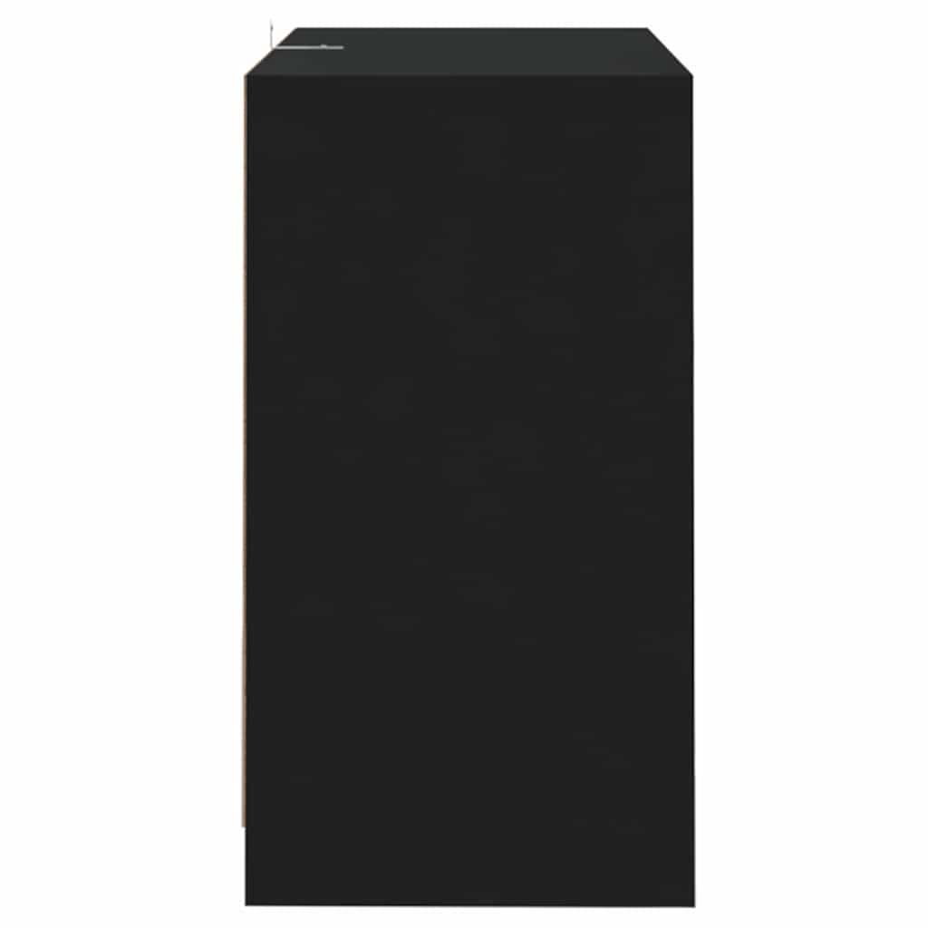 Ντουλάπια 2 τεμ. Μαύρα 70 x 41 x 75 εκ. από Επεξ. Ξύλο