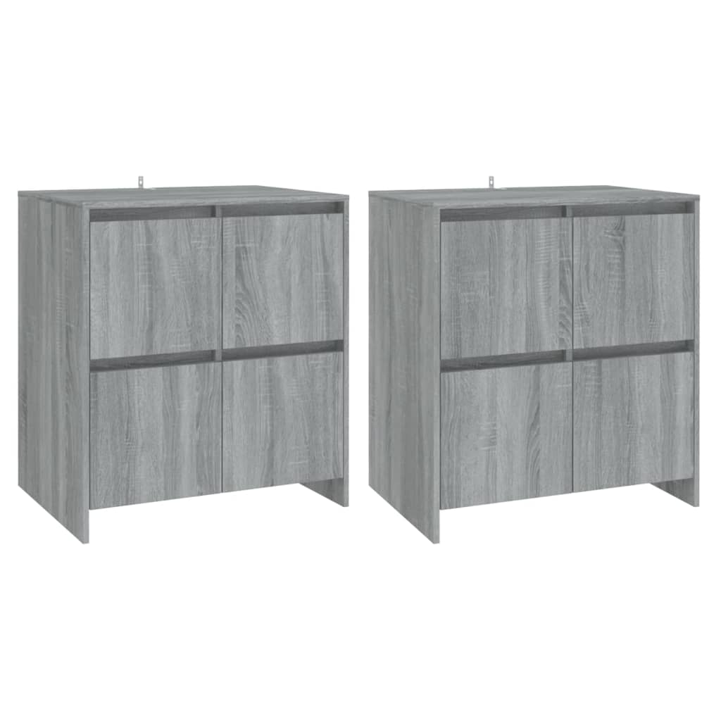 Ντουλάπια 2 τεμ. Γκρι Sonoma 70 x 41 x 75 εκ. από Επεξ. Ξύλο - PAKOBAZAAR