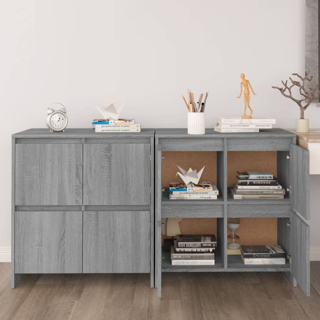 Ντουλάπια 2 τεμ. Γκρι Sonoma 70 x 41 x 75 εκ. από Επεξ. Ξύλο - PAKOBAZAAR