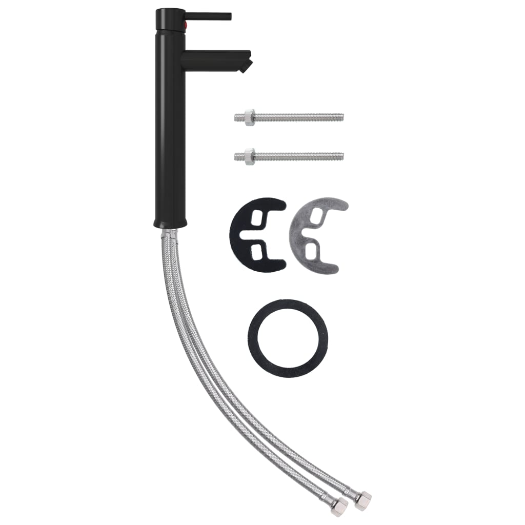 Νιπτήρας Μπάνιου με Βρύση και Βαλβίδα Πατητή από Ψημένο Γυαλί - PAKOBAZAAR