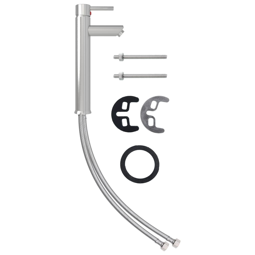 Νιπτήρας Μπάνιου με Βρύση& Βαλβίδα Πατητή από Ψημ. Γυαλί Μαύρος - PAKOBAZAAR