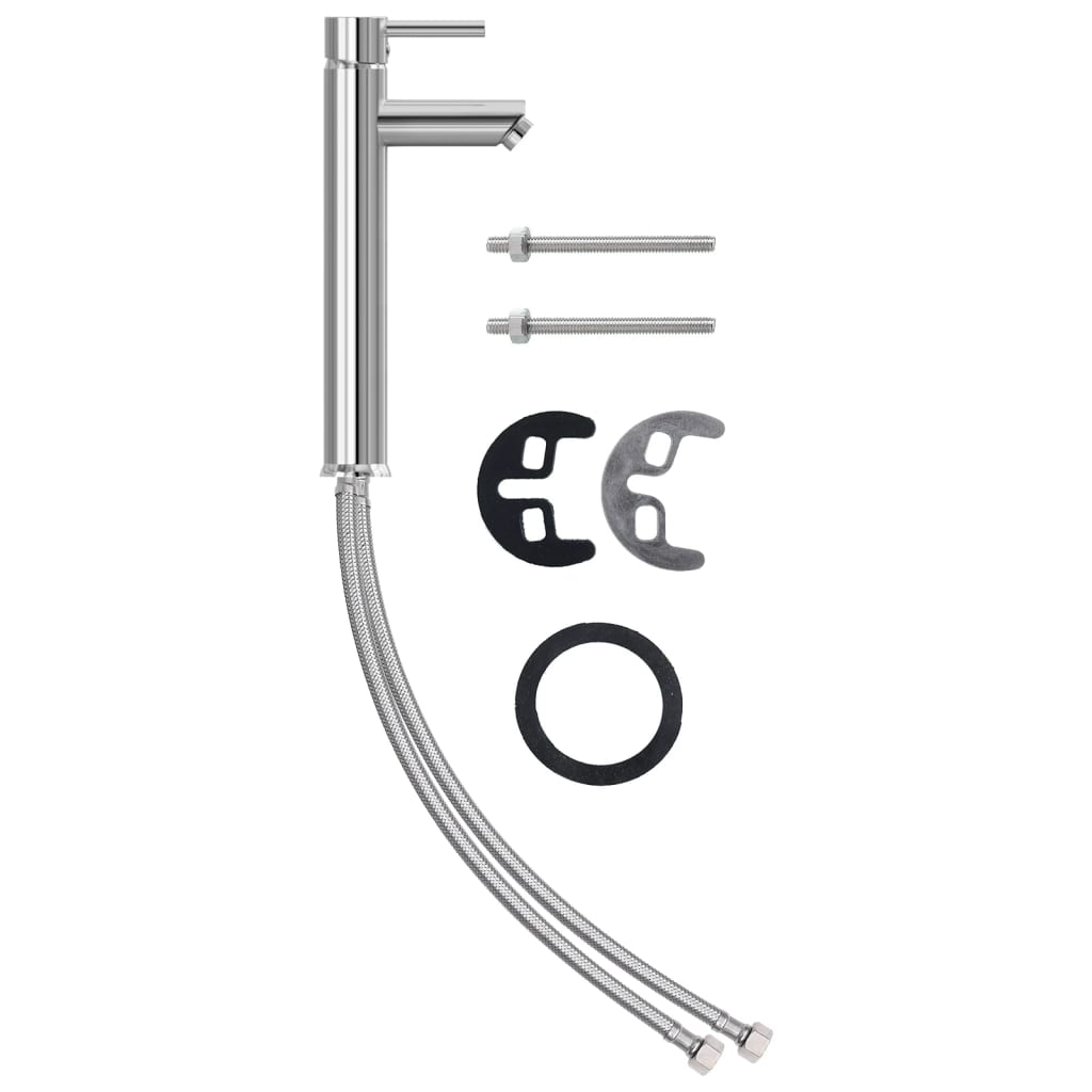 Νιπτήρας Μπάνιου με Βρύση& Βαλβίδα Πατητή από Ψημ. Γυαλί Καφέ - PAKOBAZAAR