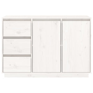 Μπουφές με Συρτάρια Λευκός 111x34x75 εκ. από Μασίφ Ξύλο Πεύκου