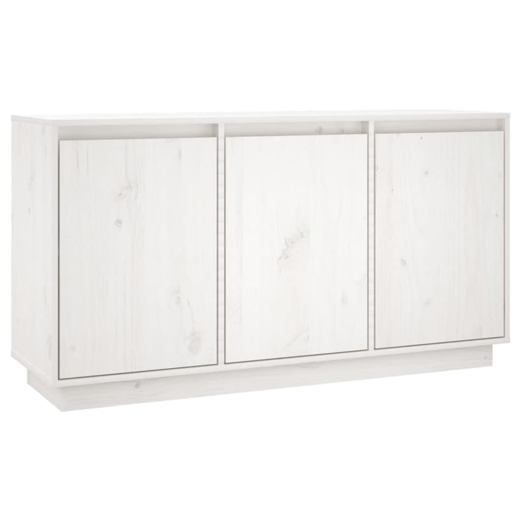 Μπουφές με Συρτάρια Λευκός 111x34x60 εκ. από Μασίφ Ξύλο Πεύκου