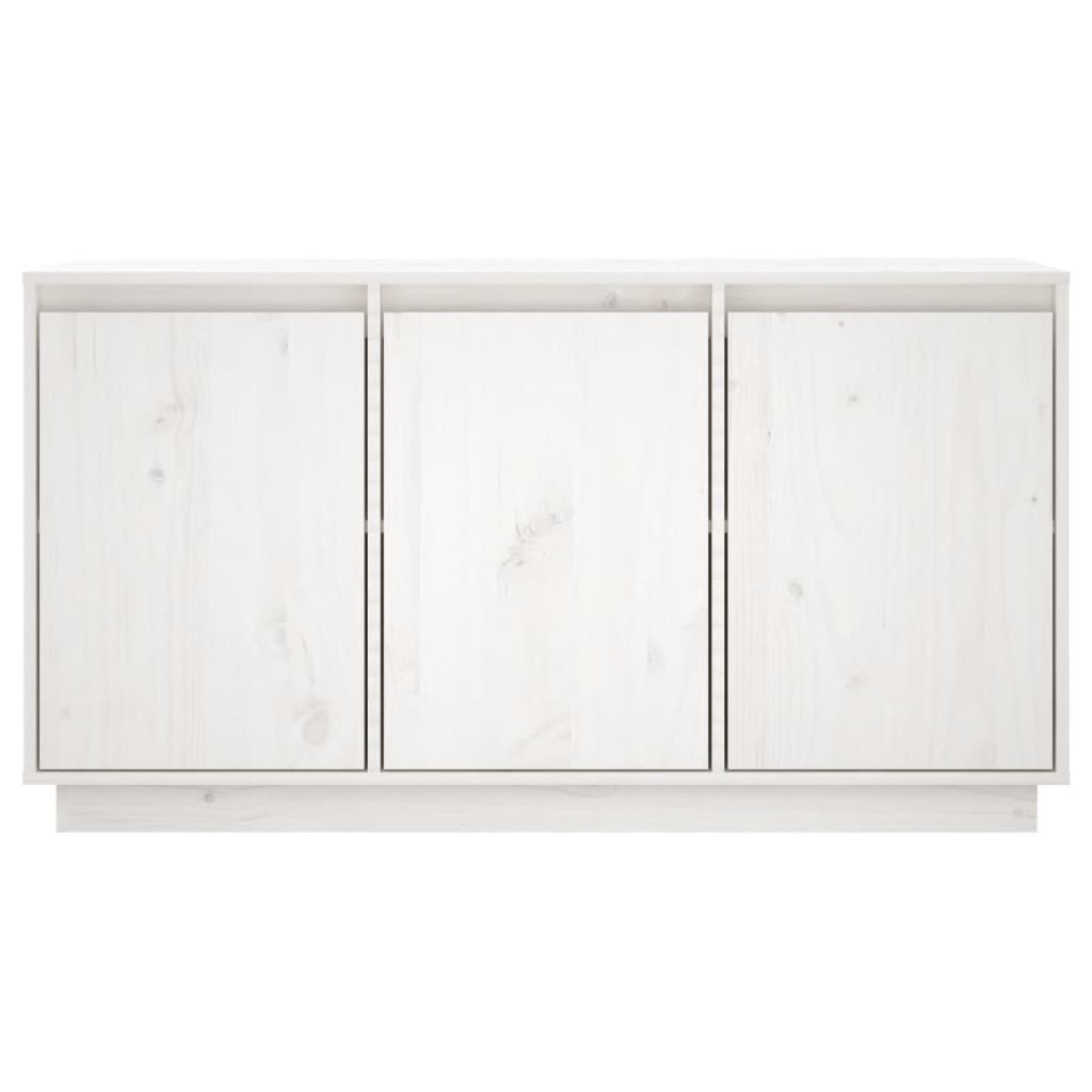 Μπουφές με Συρτάρια Λευκός 111x34x60 εκ. από Μασίφ Ξύλο Πεύκου