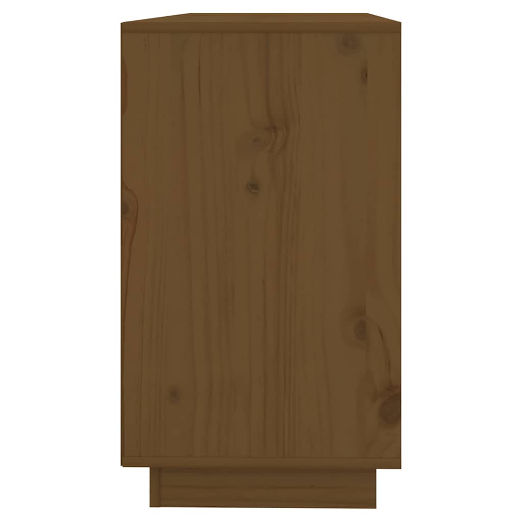 Μπουφές με Συρτάρια Καφέ Μελί 111x34x60 εκ. Μασίφ Ξύλο Πεύκου