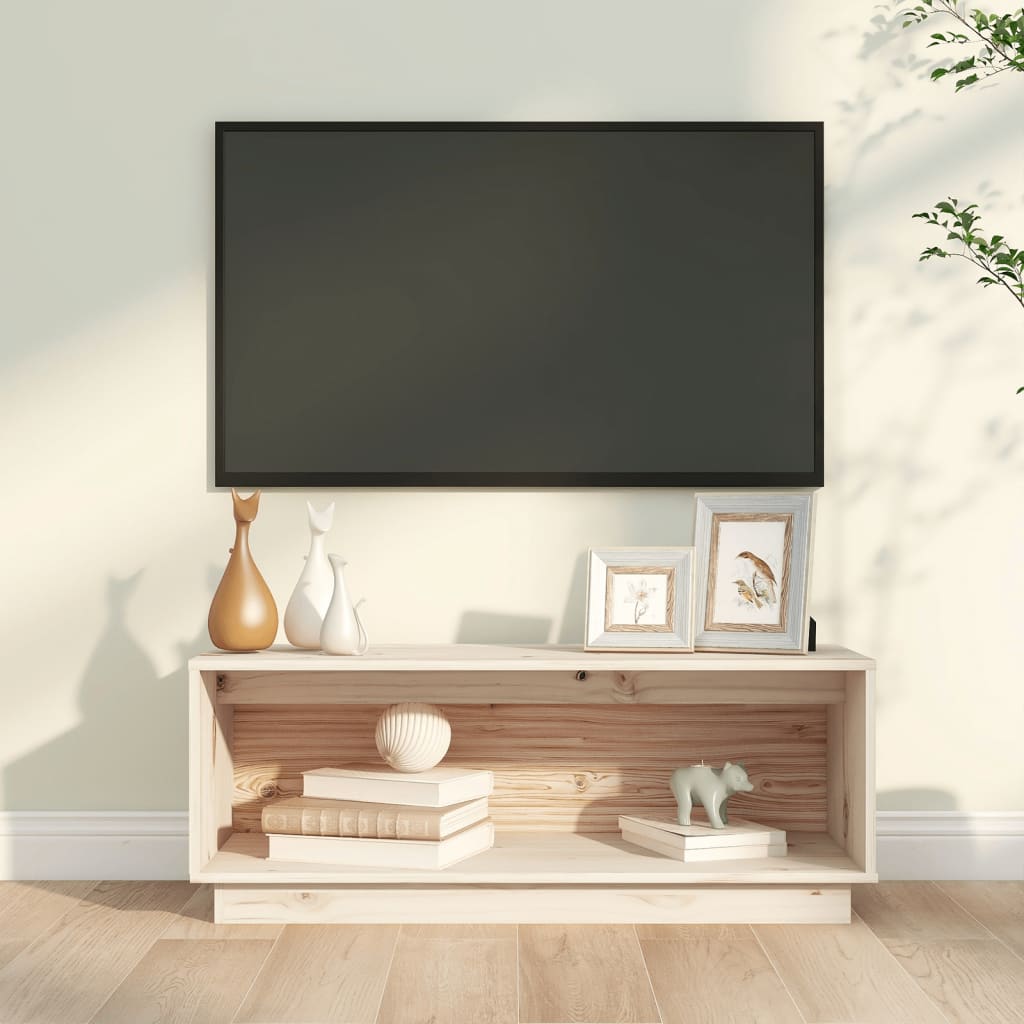 Έπιπλο Τηλεόρασης 90x35x35 εκ. από Μασίφ Ξύλο Πεύκου - Pakobazaar