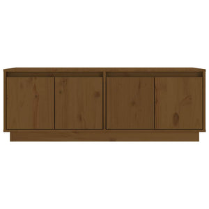 Έπιπλο Τηλεόρασης Καφέ Μελί 110x34x40 εκ. από Μασίφ Ξύλο Πεύκου
