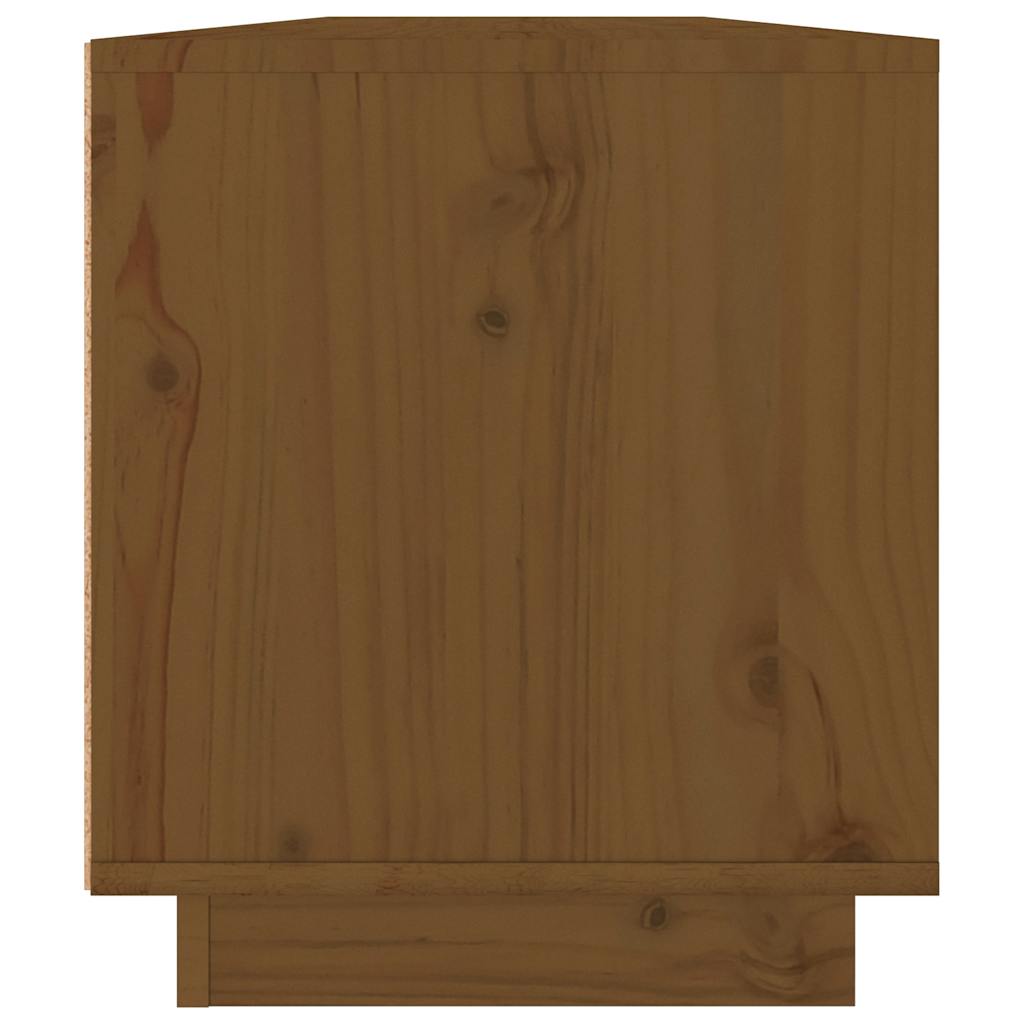 Έπιπλο Τηλεόρασης Καφέ Μελί 110x34x40 εκ. από Μασίφ Ξύλο Πεύκου