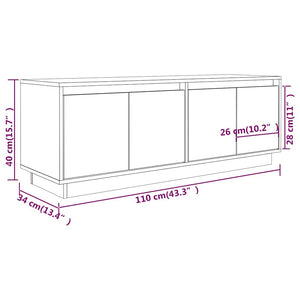 Έπιπλο Τηλεόρασης Καφέ Μελί 110x34x40 εκ. από Μασίφ Ξύλο Πεύκου