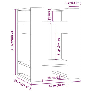 Βιβλιοθήκη/Διαχωριστικό Χώρου 41x35x57 εκ. Μασίφ Ξύλο Πεύκου