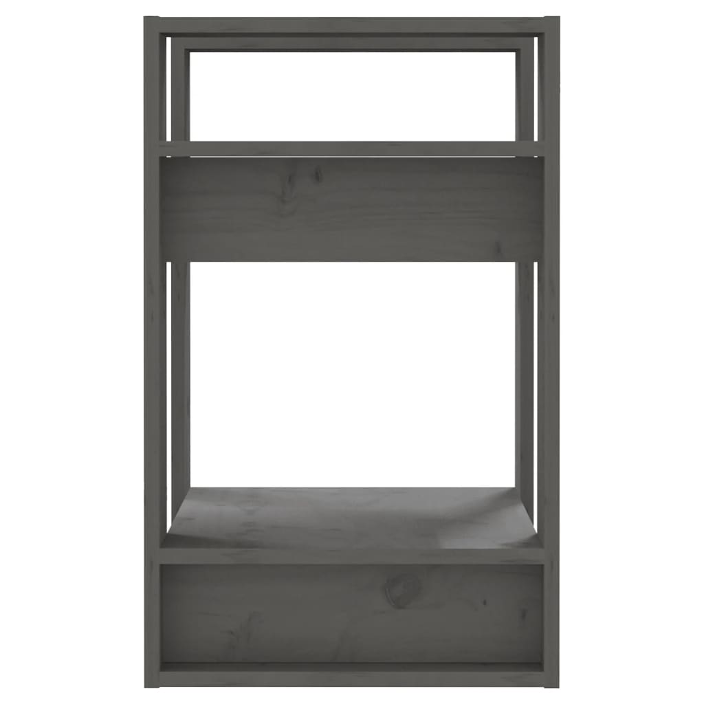 Βιβλιοθήκη/Διαχωριστικό Χώρου Γκρι 41x35x57 εκ. Μασίφ Πεύκο