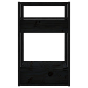 Βιβλιοθήκη/Διαχωριστικό Χώρου Μαύρο 41x35x57 εκ. Μασίφ Πεύκο
