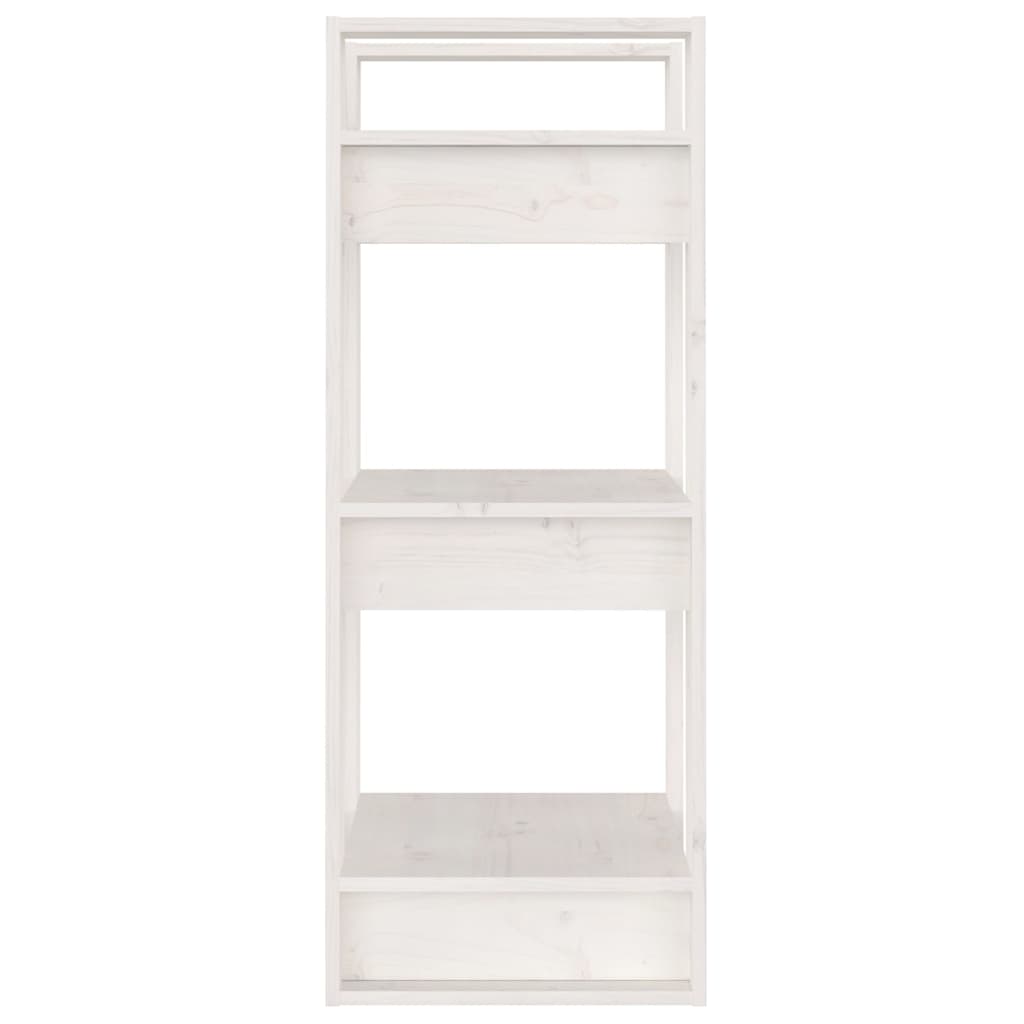 Βιβλιοθήκη/Διαχωριστικό Χώρου Λευκό 41x35x91 εκ. Μασίφ Πεύκο