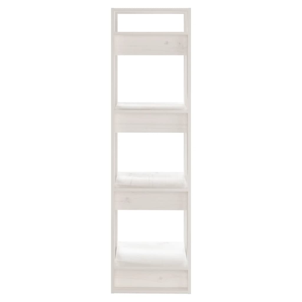 Βιβλιοθήκη/Διαχωριστικό Χώρου Λευκό 41x35x125 εκ. Μασίφ Πεύκο