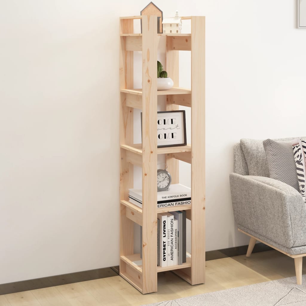 Βιβλιοθήκη/Διαχωριστικό Χώρου 41x35x160 εκ. Μασίφ Ξύλο Πεύκου - Pakobazaar
