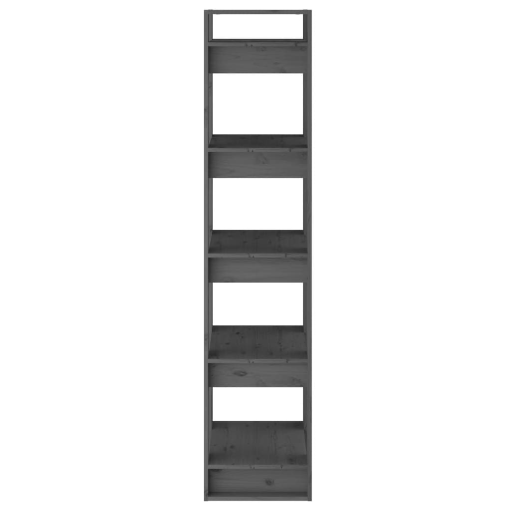 Βιβλιοθήκη/Διαχωριστικό Χώρου Γκρι 41x35x160 εκ. Μασίφ Πεύκο