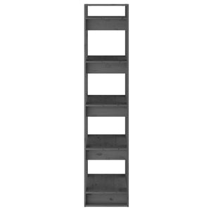 Βιβλιοθήκη/Διαχωριστικό Χώρου Γκρι 41x35x160 εκ. Μασίφ Πεύκο