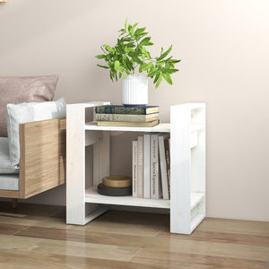 Βιβλιοθήκη/Διαχωριστικό Χώρου Λευκό 60x35x57 εκ. Μασίφ Πεύκο