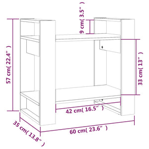 Βιβλιοθήκη/Διαχωριστικό Χώρου Λευκό 60x35x57 εκ. Μασίφ Πεύκο
