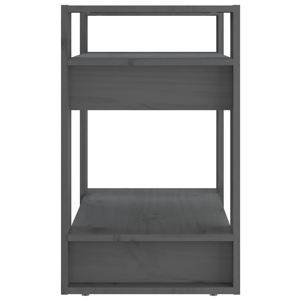 Βιβλιοθήκη/Διαχωριστικό Χώρου Γκρι 60x35x57 εκ. Μασίφ Πεύκο