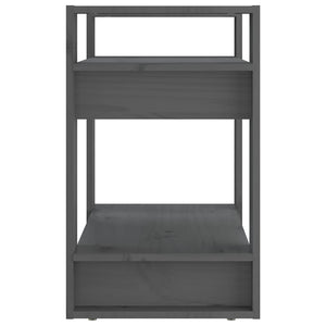 Βιβλιοθήκη/Διαχωριστικό Χώρου Γκρι 60x35x57 εκ. Μασίφ Πεύκο