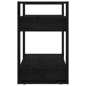 Βιβλιοθήκη/Διαχωριστικό Χώρου Μαύρο 60x35x57 εκ. Μασίφ Πεύκο