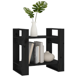 Βιβλιοθήκη/Διαχωριστικό Χώρου Μαύρο 60x35x57 εκ. Μασίφ Πεύκο
