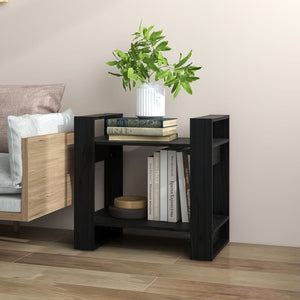 Βιβλιοθήκη/Διαχωριστικό Χώρου Μαύρο 60x35x57 εκ. Μασίφ Πεύκο