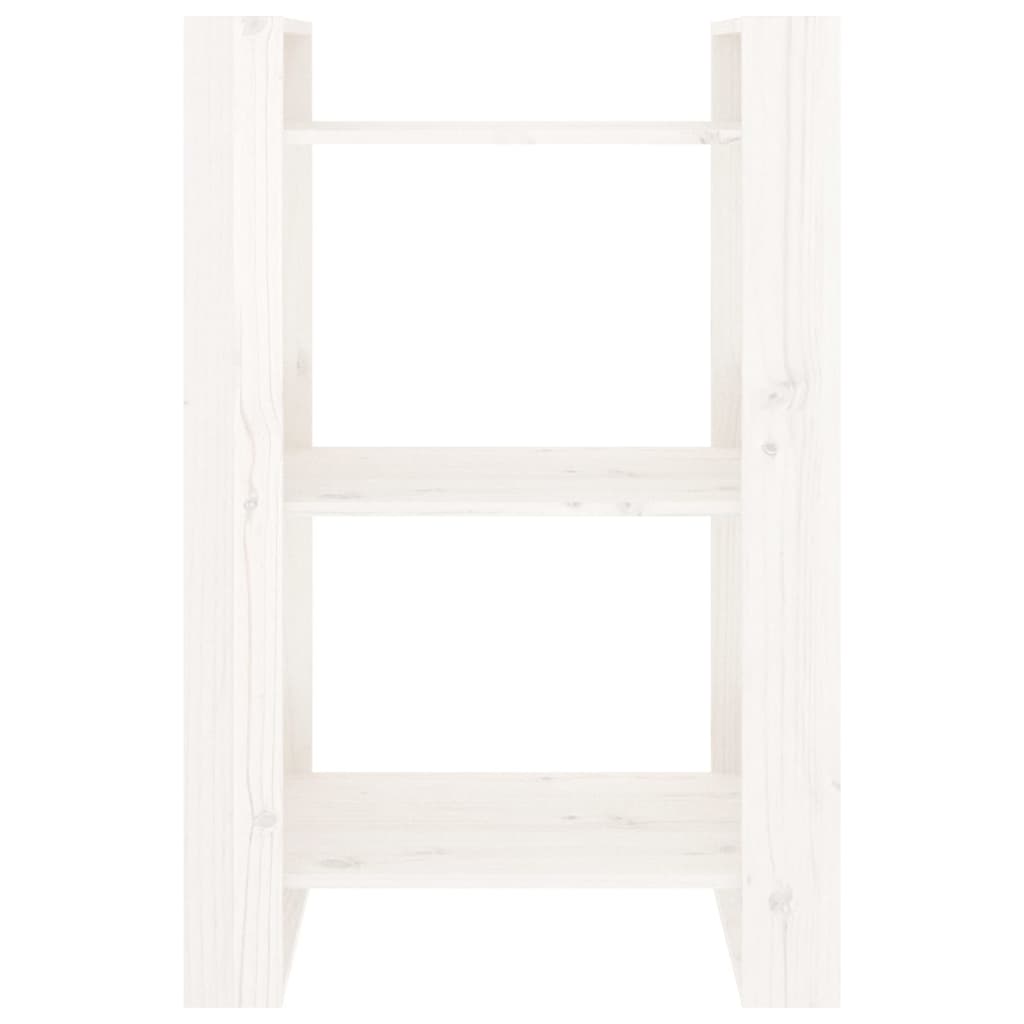 Βιβλιοθήκη/Διαχωριστικό Χώρου Λευκό 60x35x91 εκ. Μασίφ Πεύκο