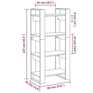 Βιβλιοθήκη/Διαχωριστικό Χώρου 60x35x125 εκ. Μασίφ Ξύλο - Pakobazaar