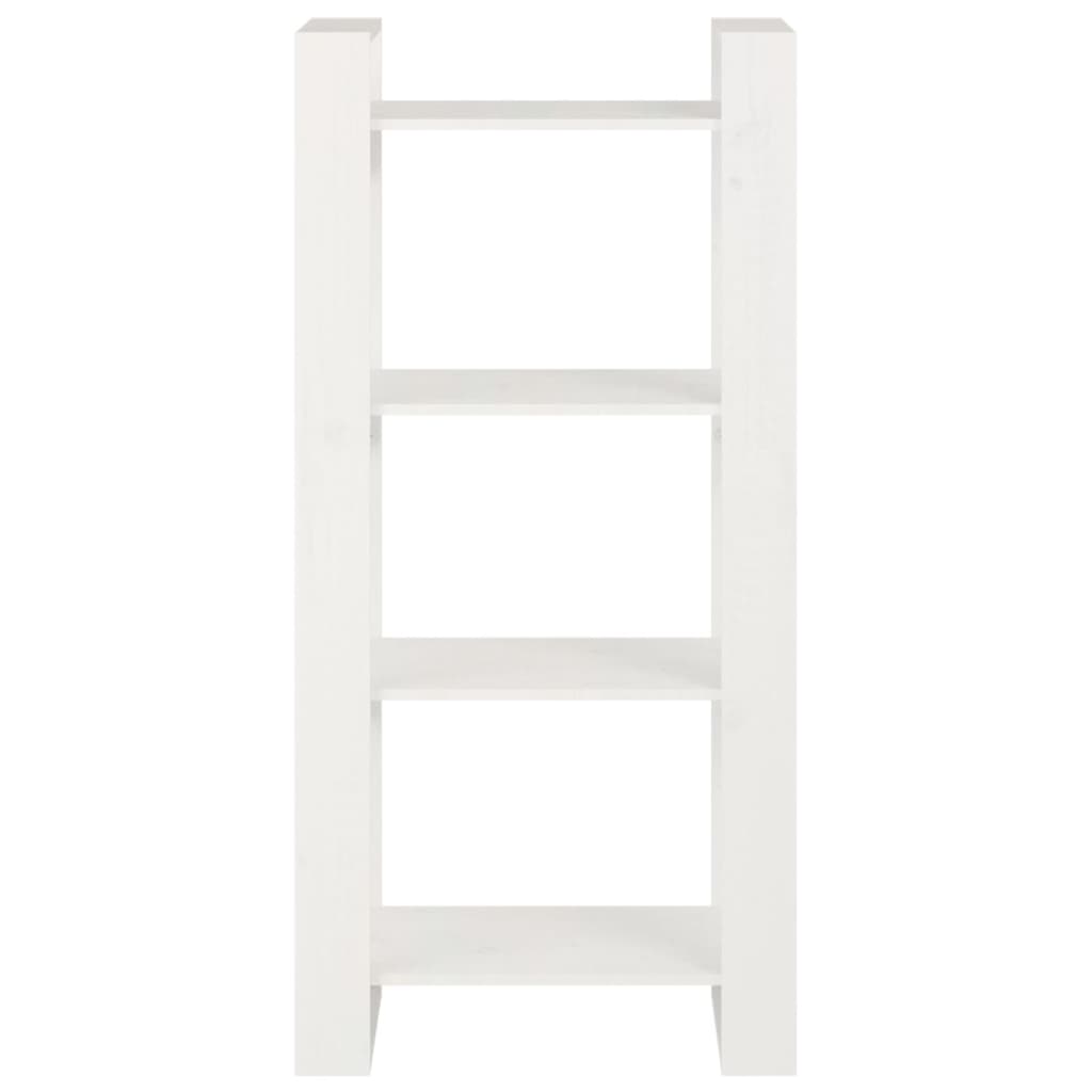 Βιβλιοθήκη/Διαχωριστικό Χώρου Λευκό 60x35x125 εκ. Μασίφ Ξύλο