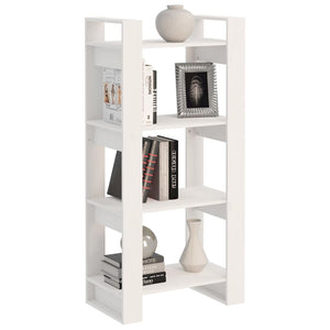 Βιβλιοθήκη/Διαχωριστικό Χώρου Λευκό 60x35x125 εκ. Μασίφ Ξύλο