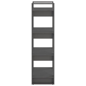 Βιβλιοθήκη/Διαχωριστικό Χώρου Γκρι 60x35x125 εκ. Μασίφ Ξύλο
