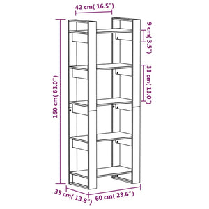 Βιβλιοθήκη/Διαχωριστικό Χώρου Μελί 60x35x160 εκ. Μασίφ Ξύλο