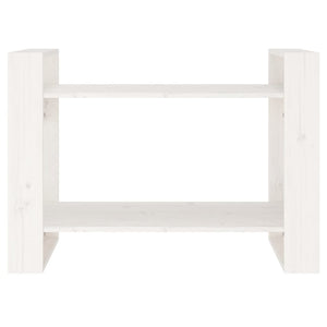 Βιβλιοθήκη/Διαχωριστικό Χώρου Λευκό 80x35x56,5 εκ. Μασίφ Πεύκο