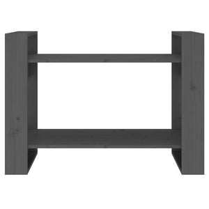 Βιβλιοθήκη/Διαχωριστικό Χώρου Γκρι 80x35x56,5 εκ. Μασίφ Πεύκο