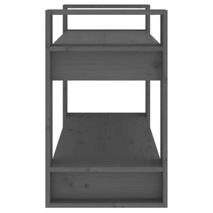 Βιβλιοθήκη/Διαχωριστικό Χώρου Γκρι 80x35x56,5 εκ. Μασίφ Πεύκο
