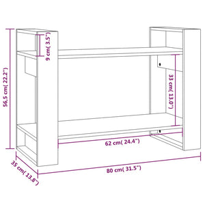 Βιβλιοθήκη/Διαχωριστικό Χώρου Μελί 80x35x56,5 εκ. Μασίφ Ξύλο