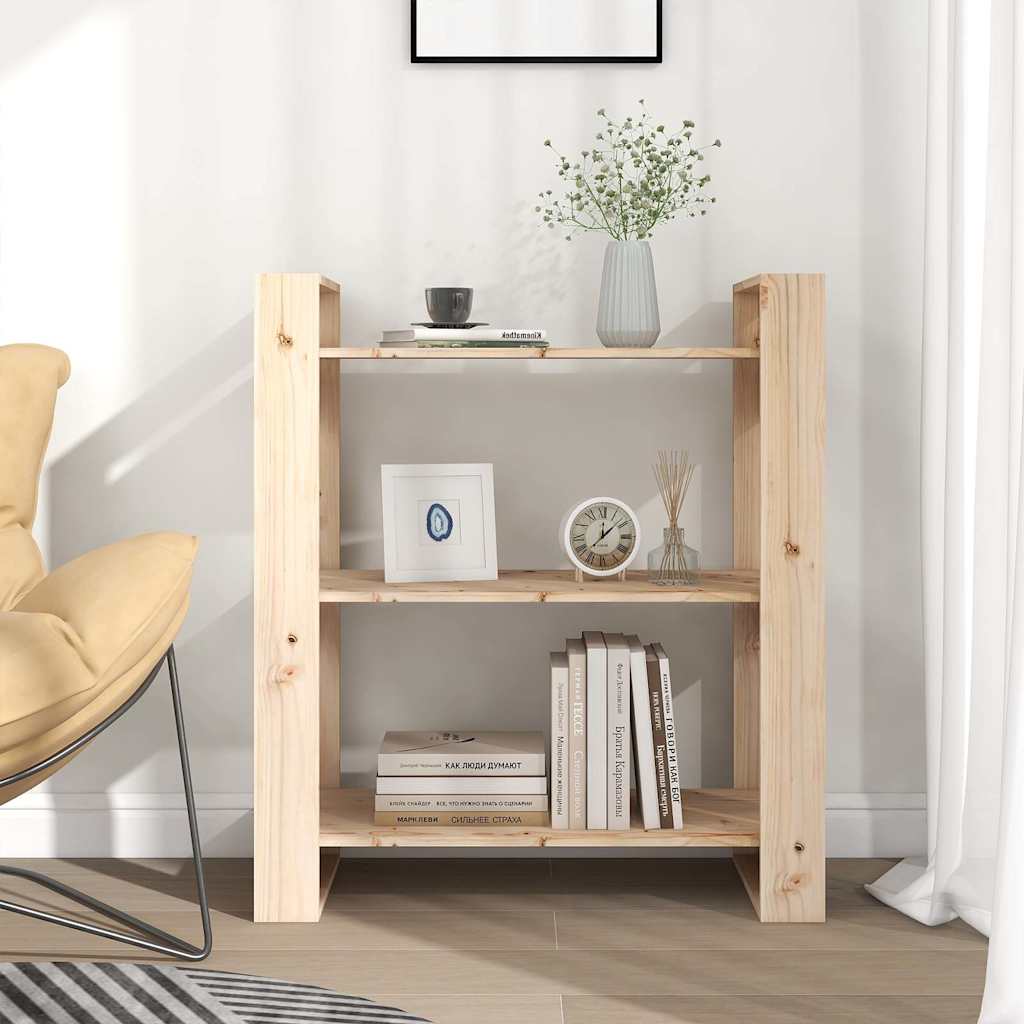 Βιβλιοθήκη/Διαχωριστικό Δωματίου 80x35x91 εκ. από Μασίφ Ξύλο Πεύκου - Pakobazaar