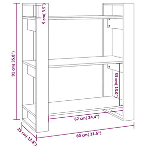 Βιβλιοθήκη/Διαχωριστικό Δωματίου 80x35x91 εκ. από Μασίφ Ξύλο Πεύκου - Pakobazaar