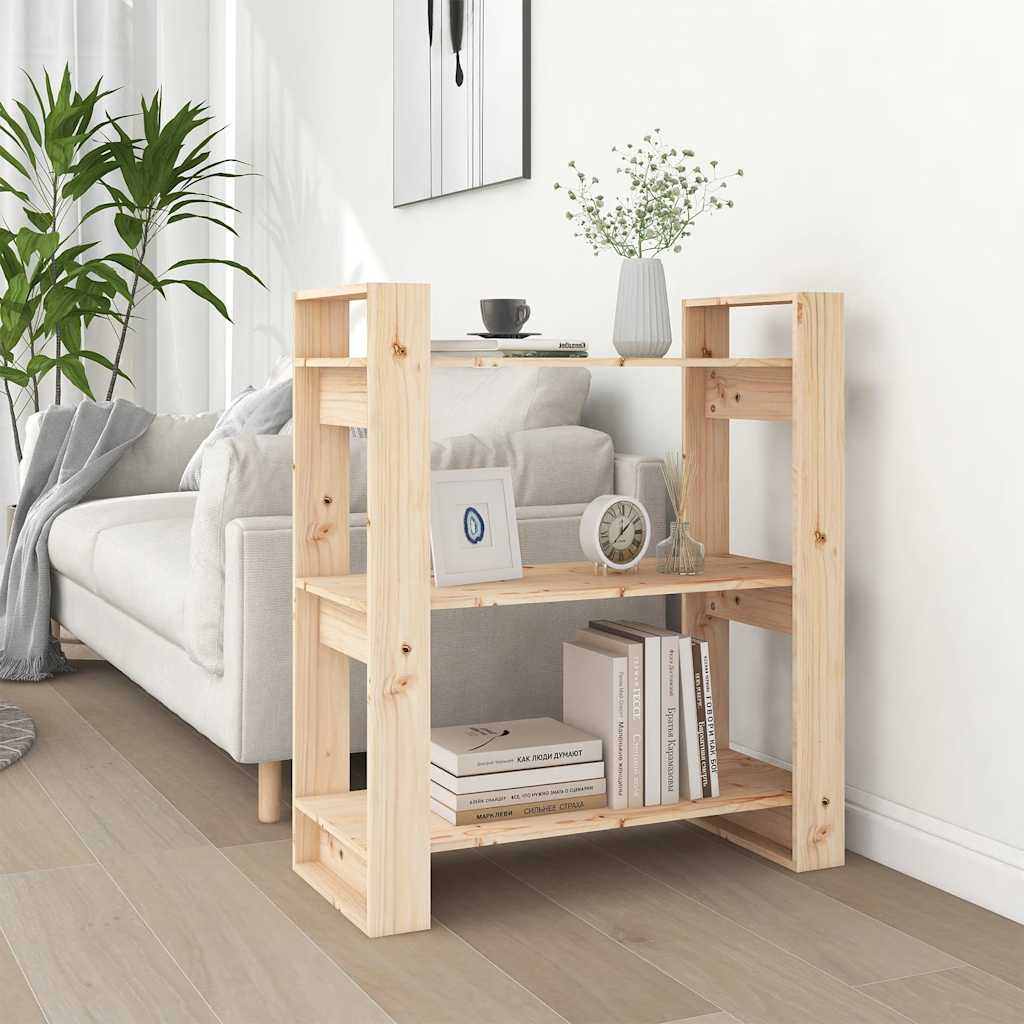 Βιβλιοθήκη/Διαχωριστικό Δωματίου 80x35x91 εκ. από Μασίφ Ξύλο Πεύκου - Pakobazaar